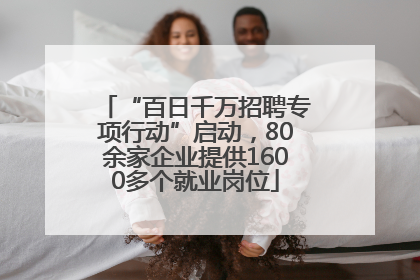“百日千万招聘专项行动”启动，80余家企业提供1600多个就业岗位