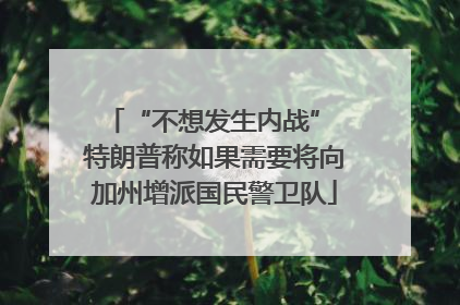 “不想发生内战” 特朗普称如果需要将向加州增派国民警卫队