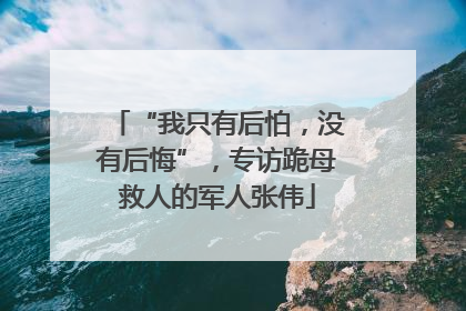 “我只有后怕，没有后悔”，专访跪母救人的军人张伟