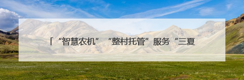 “智慧农机”“整村托管”服务“三夏”生产 向科技要产能筑牢丰产基础