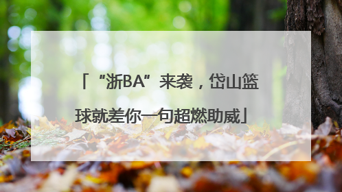 “浙BA”来袭，岱山篮球就差你一句超燃助威