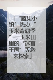 “蔬果小镇”热办“玉米奇遇季”，玉米田里的“迷宫王国”等您来探索
