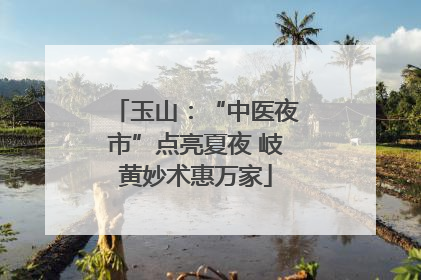玉山：“中医夜市”点亮夏夜 岐黄妙术惠万家