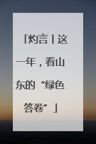 灼言丨这一年，看山东的“绿色答卷”