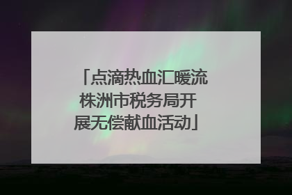 点滴热血汇暖流 株洲市税务局开展无偿献血活动