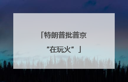 特朗普批普京“在玩火”