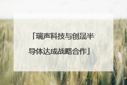 瑞声科技与创晟半导体达成战略合作