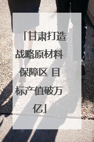 甘肃打造战略原材料保障区 目标产值破万亿