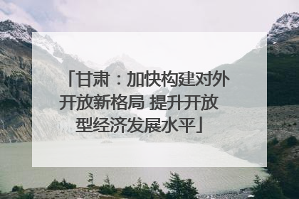 甘肃：加快构建对外开放新格局 提升开放型经济发展水平