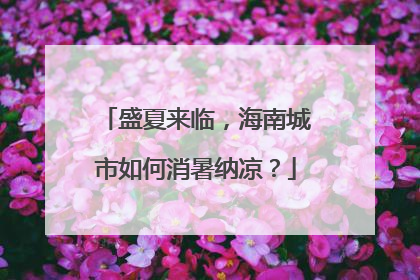 盛夏来临，海南城市如何消暑纳凉？