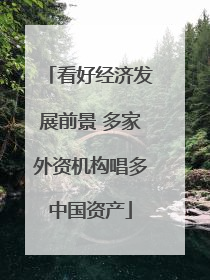 看好经济发展前景 多家外资机构唱多中国资产