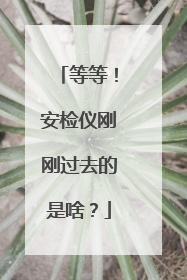 等等！安检仪刚刚过去的是啥？
