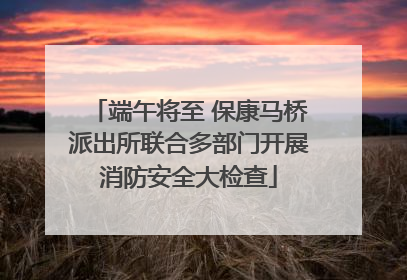 端午将至 保康马桥派出所联合多部门开展消防安全大检查