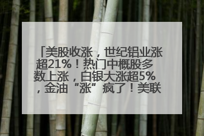 美股收涨，世纪铝业涨超21%！热门中概股多数上涨，白银大涨超5%，金油“涨”疯了！美联储官员最新表态