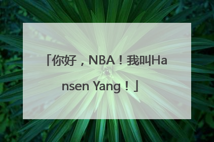 你好，NBA！我叫Hansen Yang！