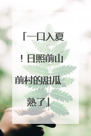 一口入夏！日照前山前村的甜瓜熟了