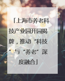 上海市养老科技产业园开园揭牌，推动“科技”与“养老”深度融合