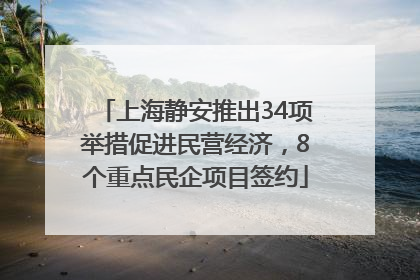 上海静安推出34项举措促进民营经济，8个重点民企项目签约