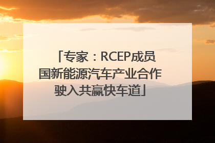专家：RCEP成员国新能源汽车产业合作驶入共赢快车道