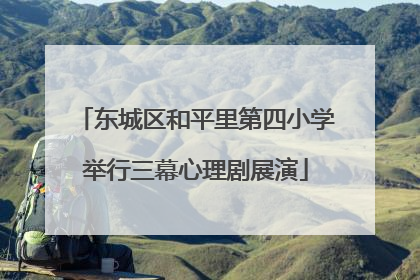 东城区和平里第四小学举行三幕心理剧展演