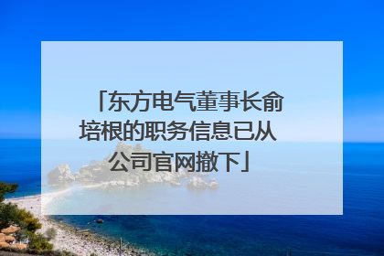 东方电气董事长俞培根的职务信息已从公司官网撤下