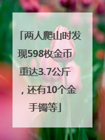 两人爬山时发现598枚金币重达3.7公斤，还有10个金手镯等