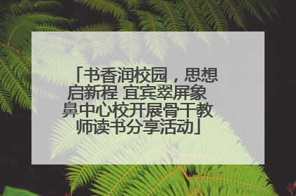 书香润校园，思想启新程 宜宾翠屏象鼻中心校开展骨干教师读书分享活动