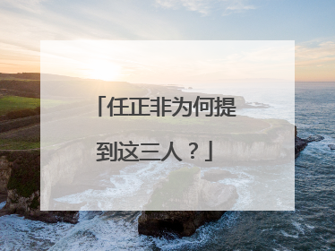 任正非为何提到这三人？