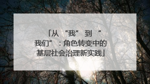 从 “我” 到 “我们”：角色转变中的基层社会治理新实践