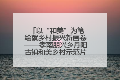 以“和美”为笔 绘就乡村振兴新画卷——孝南朋兴乡丹阳古镇和美乡村示范片区建设综述