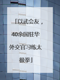 以武会友，40余国驻华外交官习练太极拳