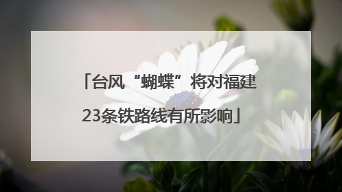 台风“蝴蝶”将对福建23条铁路线有所影响