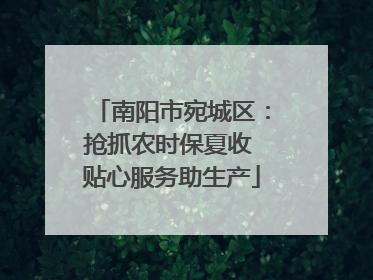 南阳市宛城区：抢抓农时保夏收 贴心服务助生产