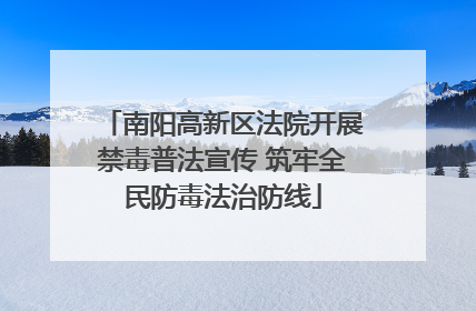南阳高新区法院开展禁毒普法宣传 筑牢全民防毒法治防线