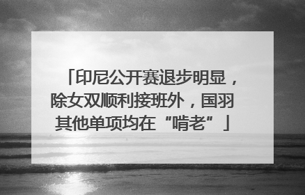 印尼公开赛退步明显，除女双顺利接班外，国羽其他单项均在“啃老”
