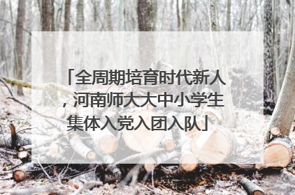全周期培育时代新人，河南师大大中小学生集体入党入团入队