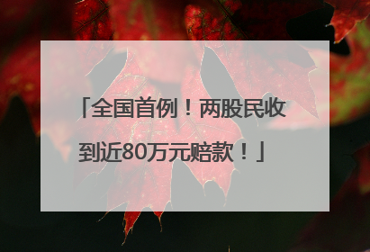 全国首例！两股民收到近80万元赔款！