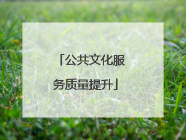 公共文化服务质量提升