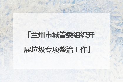 兰州市城管委组织开展垃圾专项整治工作