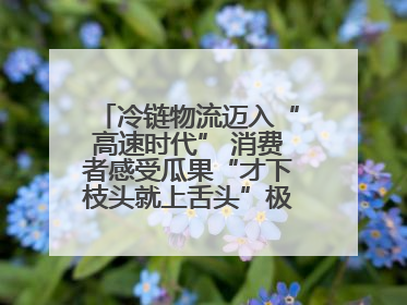 冷链物流迈入“高速时代” 消费者感受瓜果“才下枝头就上舌头”极致体验