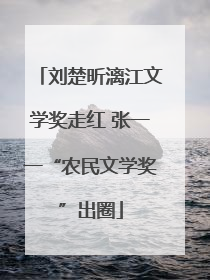 刘楚昕漓江文学奖走红 张一一“农民文学奖”出圈