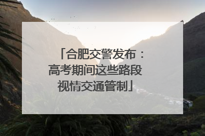 合肥交警发布：高考期间这些路段视情交通管制