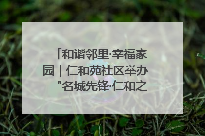 和谐邻里·幸福家园｜仁和苑社区举办“名城先锋·仁和之家”文明实践活动
