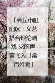 商丘市睢阳区：文艺搭台理论唱戏 党的声音飞入寻常百姓家