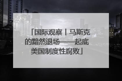 国际观察丨马斯克的黯然退场——起底美国制度性腐败