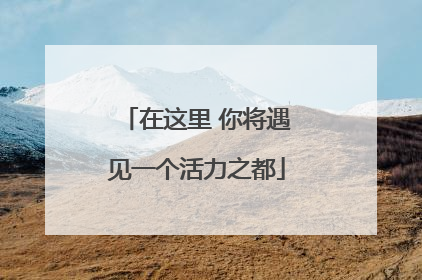 在这里 你将遇见一个活力之都