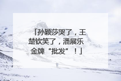 孙颖莎哭了，王楚钦笑了，潘展乐金牌“批发”！