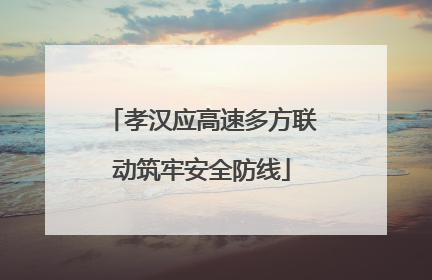 孝汉应高速多方联动筑牢安全防线