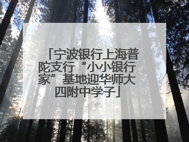 宁波银行上海普陀支行“小小银行家”基地迎华师大四附中学子
