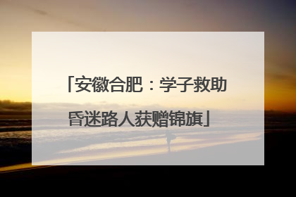 安徽合肥：学子救助昏迷路人获赠锦旗
